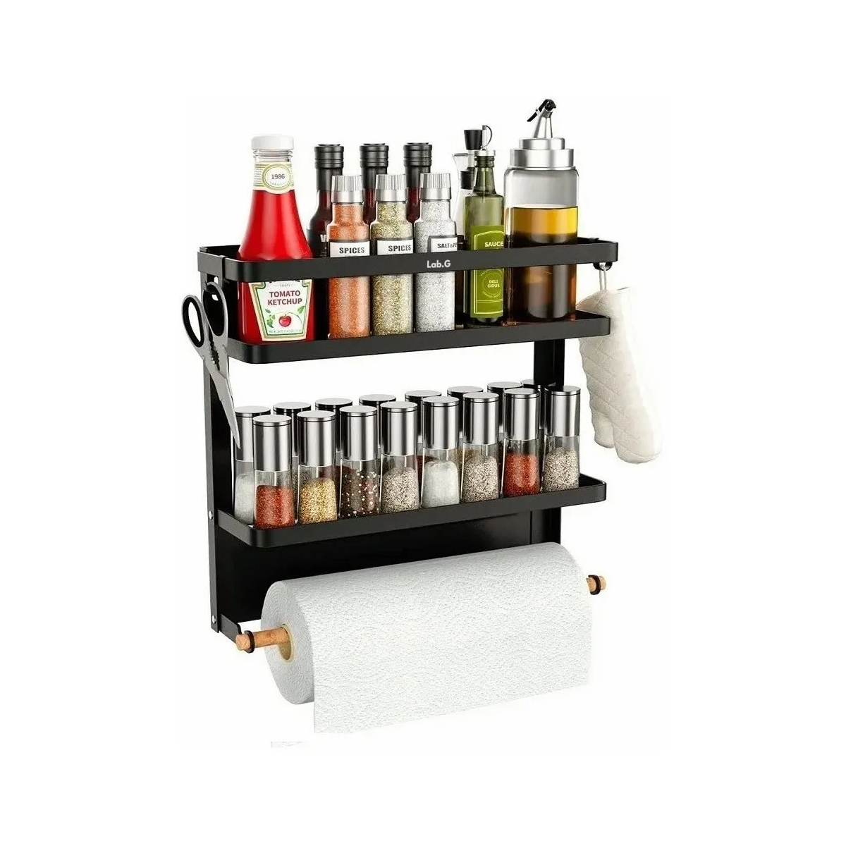 Foto 1 | Especiero Magnético Para La Nevera Para Alacena Cocina Negro