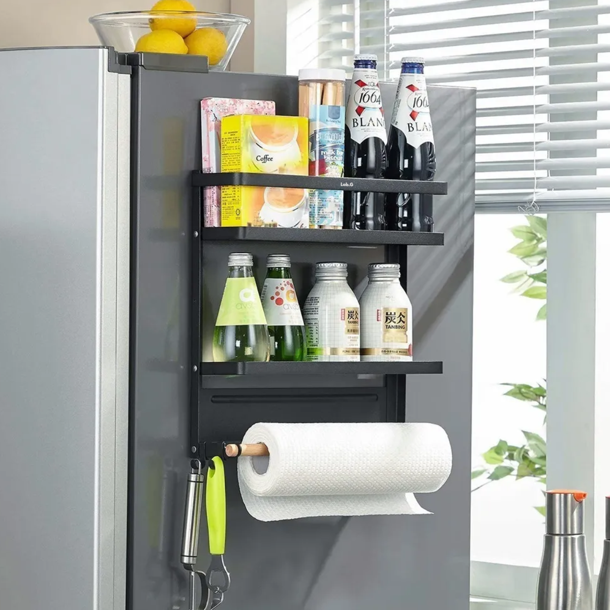 Foto 5 | Especiero Magnético Para La Nevera Para Alacena Cocina Negro
