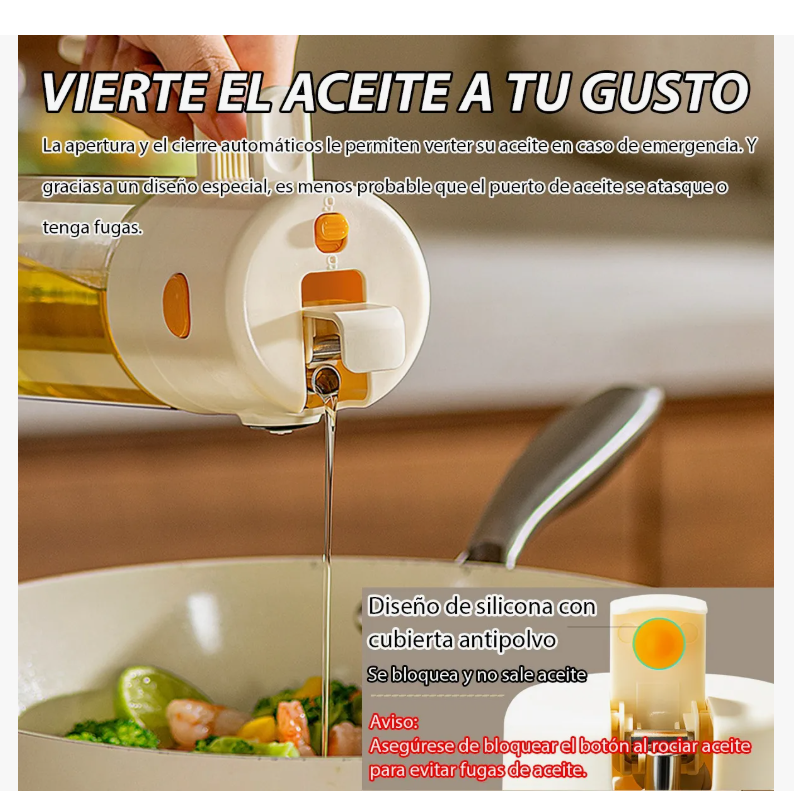 Foto 4 pulgar | 2en1 Dispensador Aceitera De Cocina Y Atomizador De Aceite