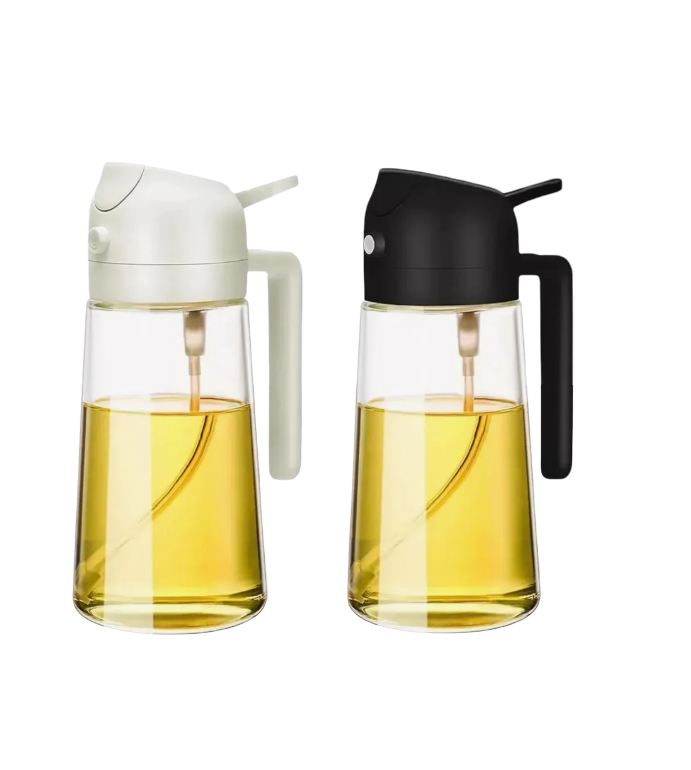 Foto 2 pulgar | 2 Dispensador Botellas Para Aceite 2en1 470ml Negro + Blanco