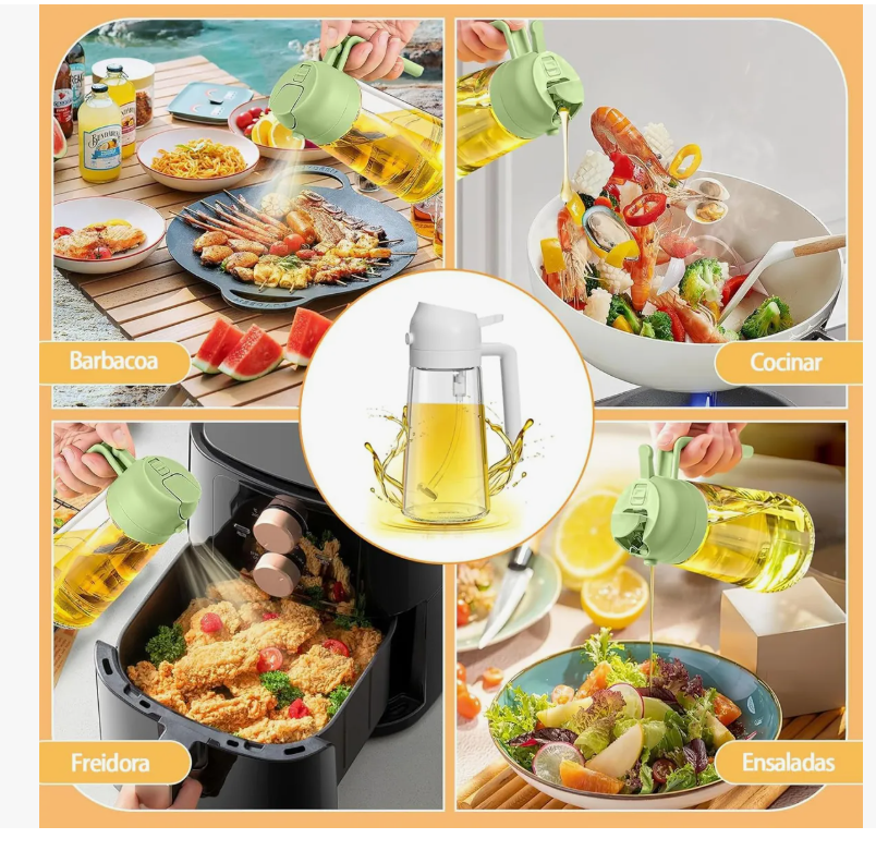 Foto 7 pulgar | 2 Dispensador Botellas Para Aceite 2en1 470ml Negro + Blanco