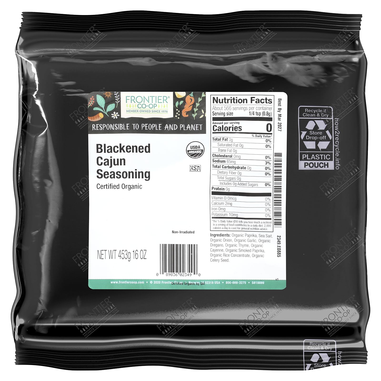 Foto 2 | Seasoning Frontier Cajun Orgánico Ennegrecido A Granel  473 Ml - Venta Internacional.