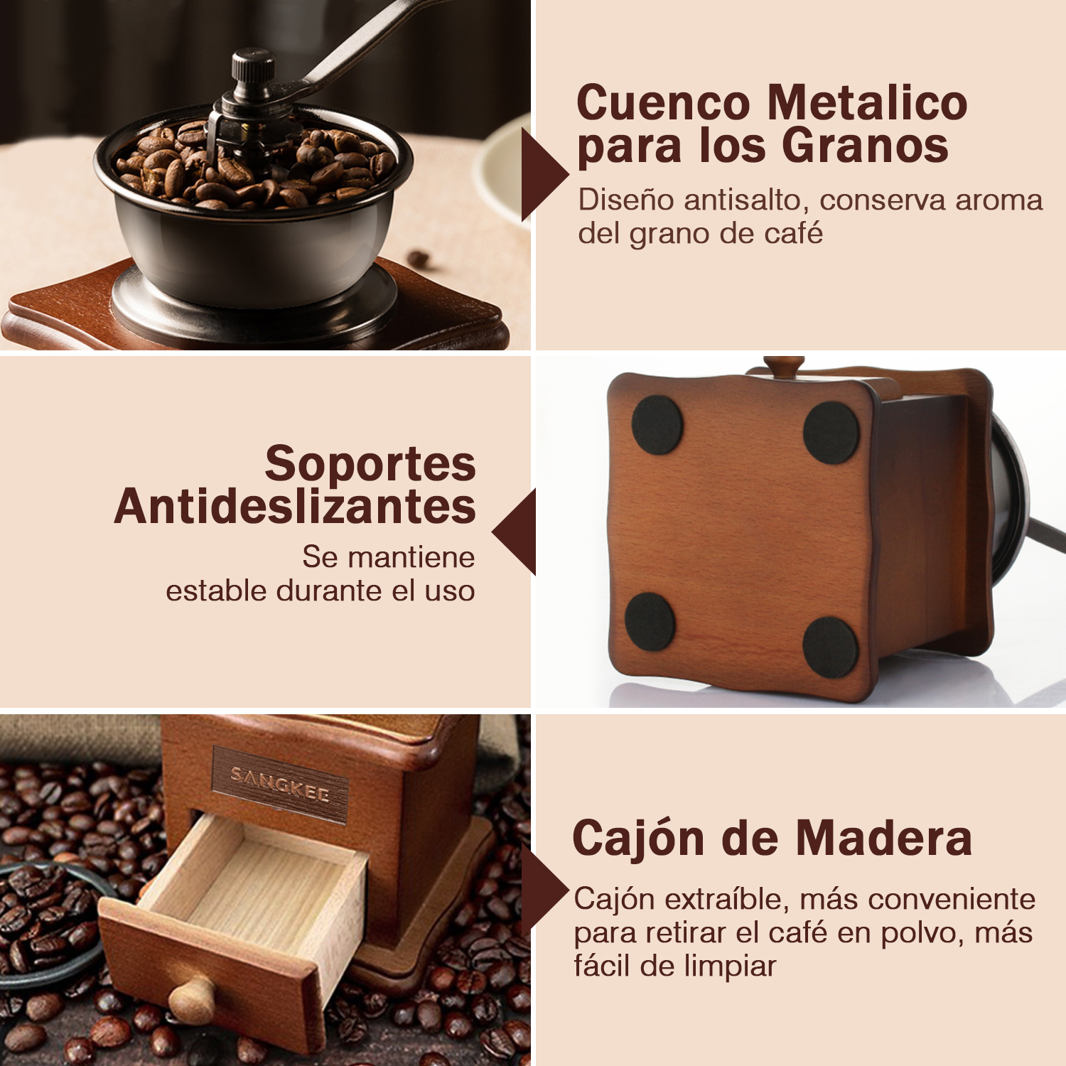 Foto 5 | Molinillo Manual de Café Sangkee K10009