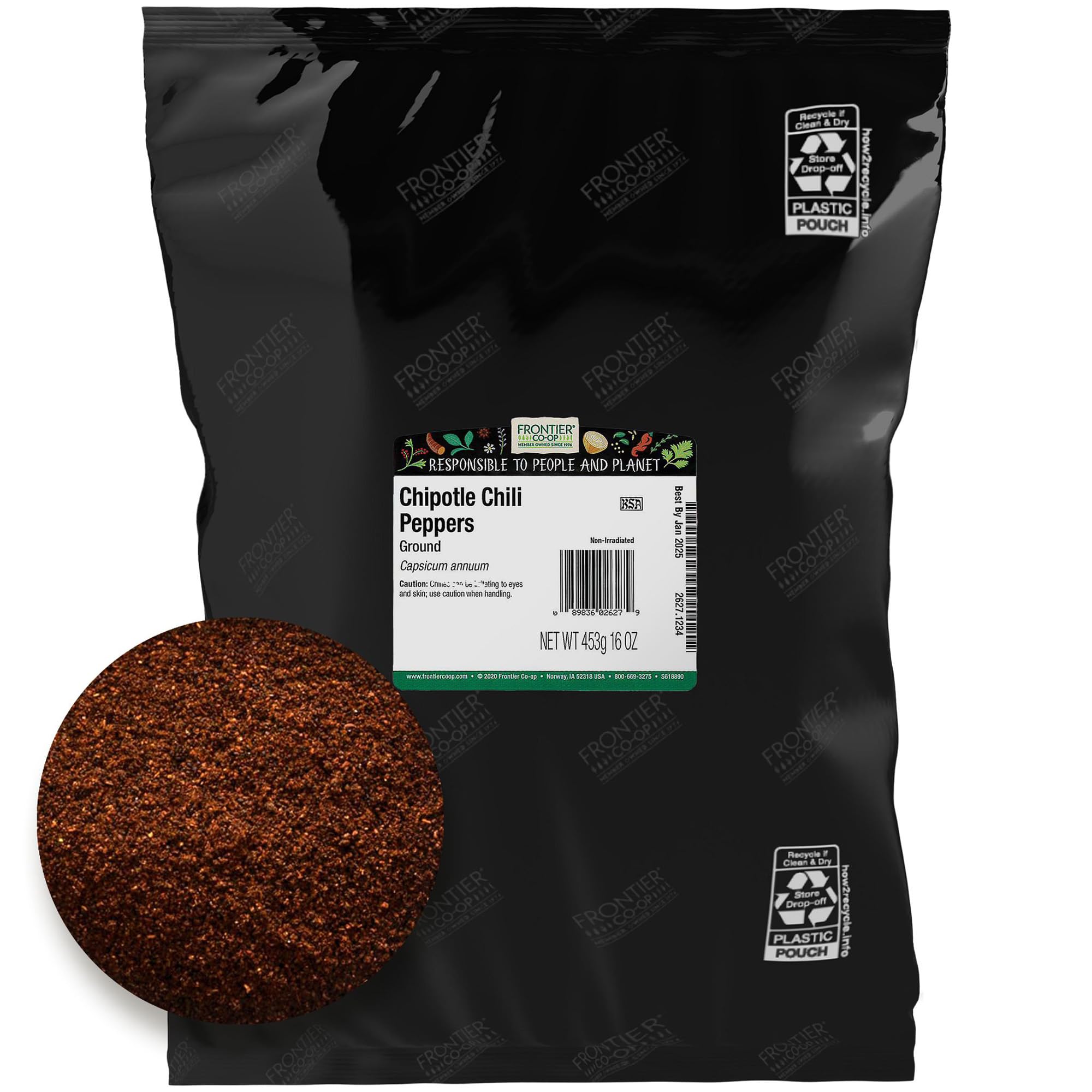 Foto 1 | Chipotle Molido  Chiles  Frontier Co-op  454 G - Venta Internacional.