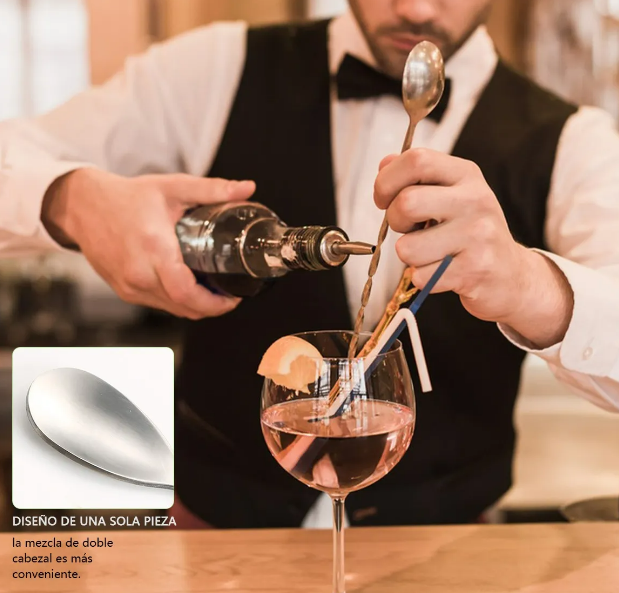 Foto 5 pulgar | Set Elegante Xtellar De 3 Agitadores Cuchara Mezcladora De Acero Inoxidable Elite 32cm