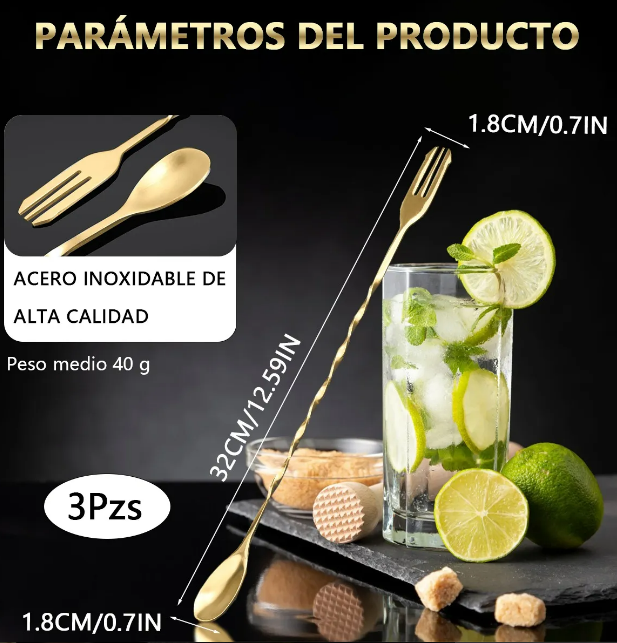 Foto 2 | Cucharas Mezcladoras de Acero Inoxidable 3 Piezas