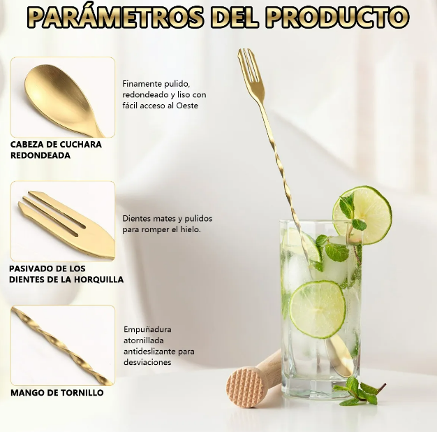 Foto 3 | Cucharas Mezcladoras de Acero Inoxidable 3 Piezas