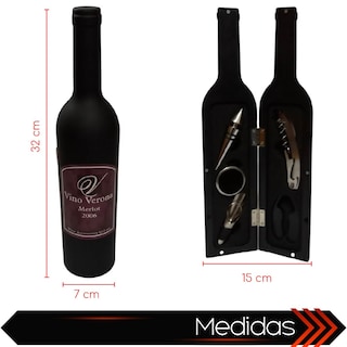 Foto 2 | Accesorios para Vino Chic Fantasy color Plata con Estuche en Forma de Botella 5 Piezas