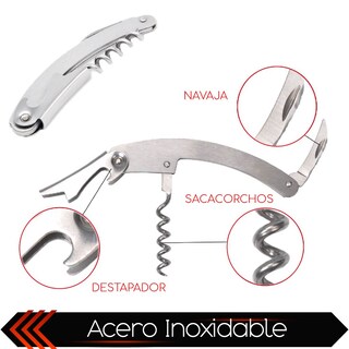 Foto 4 | Accesorios para Vino Chic Fantasy color Plata con Estuche en Forma de Botella 5 Piezas