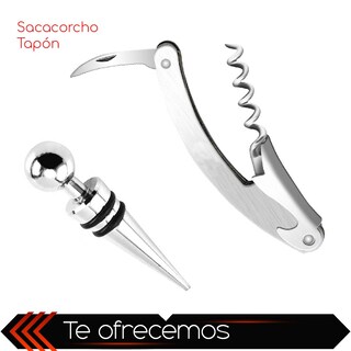 Foto 6 | Set De Vino Chic Fantasy Juego De 2 Piezas Accesorios Para Vino Set De Bar