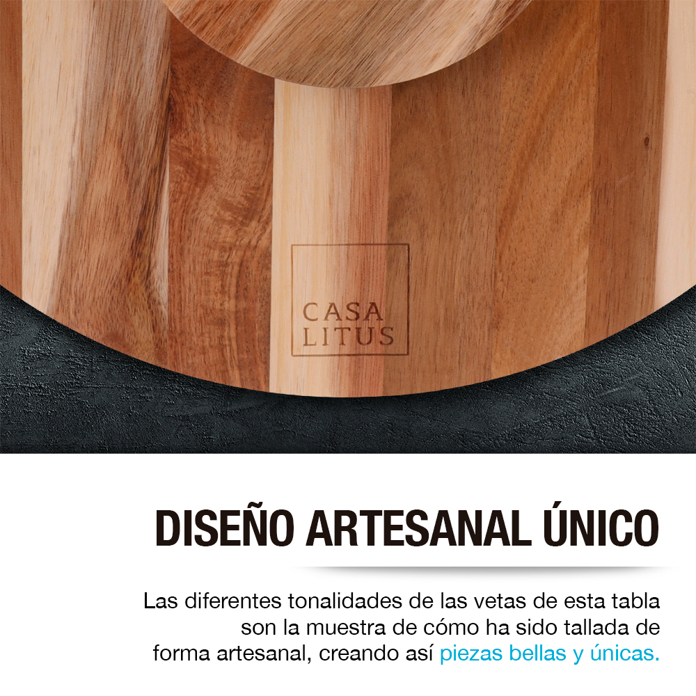 Foto 7 | Lazy Susan Giratorio Casa Litus De Madera De Acacia Especiero Botanero Para Mesa 83242
