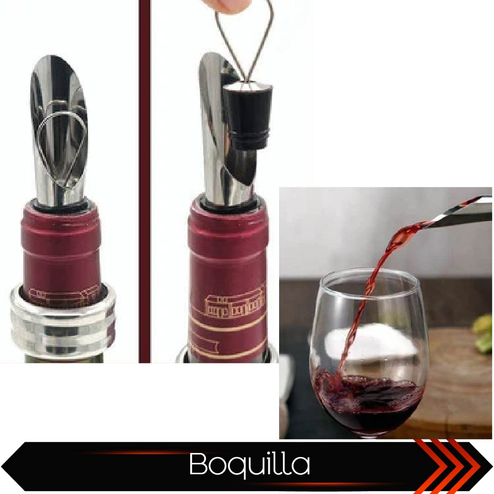 Foto 8 pulgar | Chic-fantasy Set De Vino Juego De Accesorios Para Vino Sacacorchos Tapon Cortador Vertedores