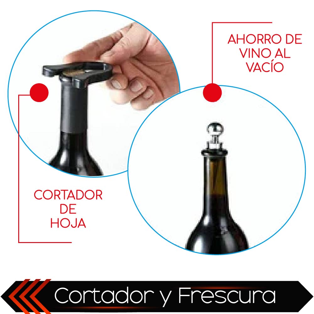 Foto 9 pulgar | Chic-fantasy Set De Vino Juego De Accesorios Para Vino Sacacorchos Tapon Cortador Vertedores