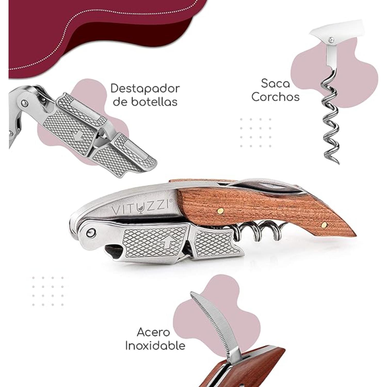 Foto 5 | Sacacorchos Para Vino De Acero Inoxidable Vituzzi