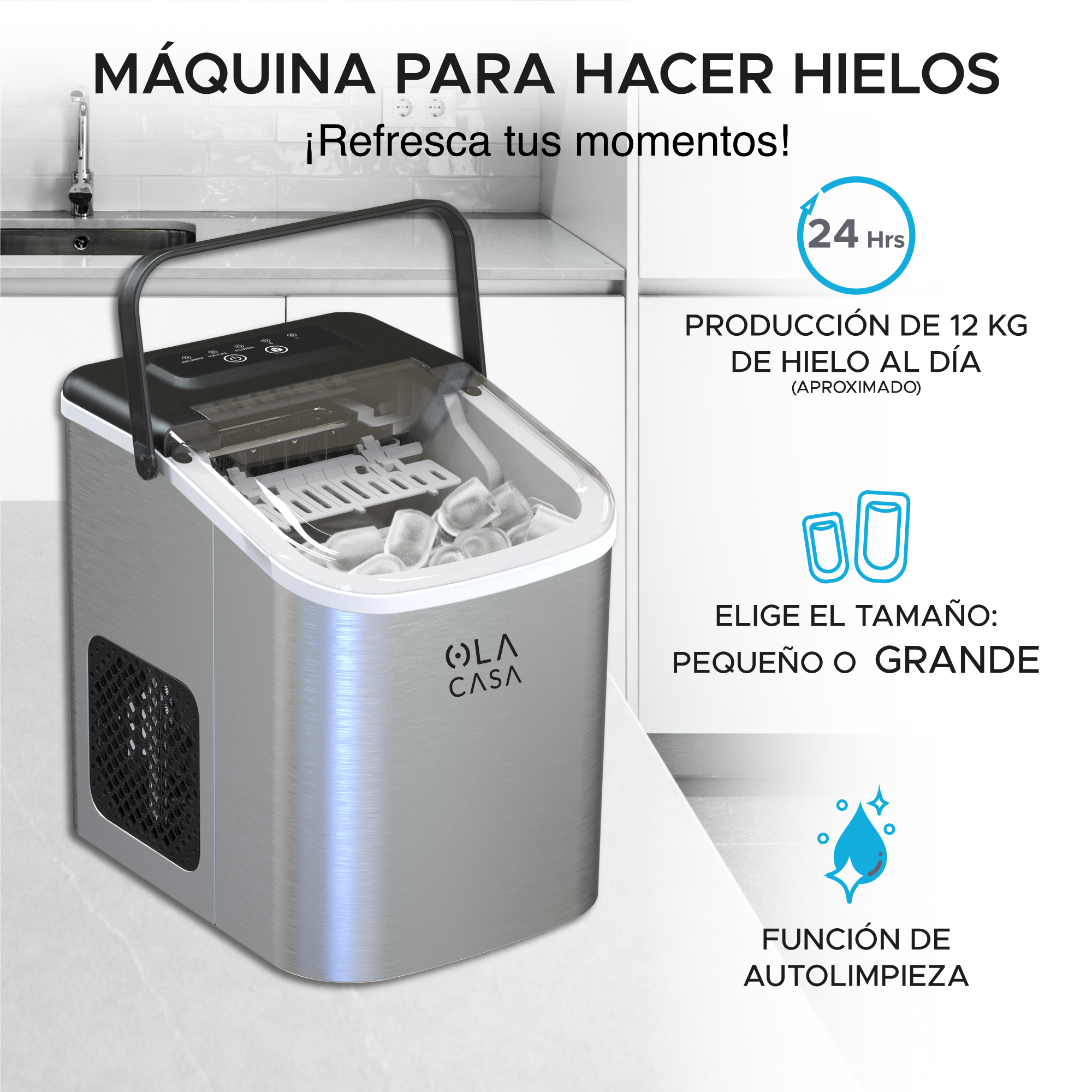 Foto 4 pulgar | Máquina de Hielo Ola Casa 12 kg