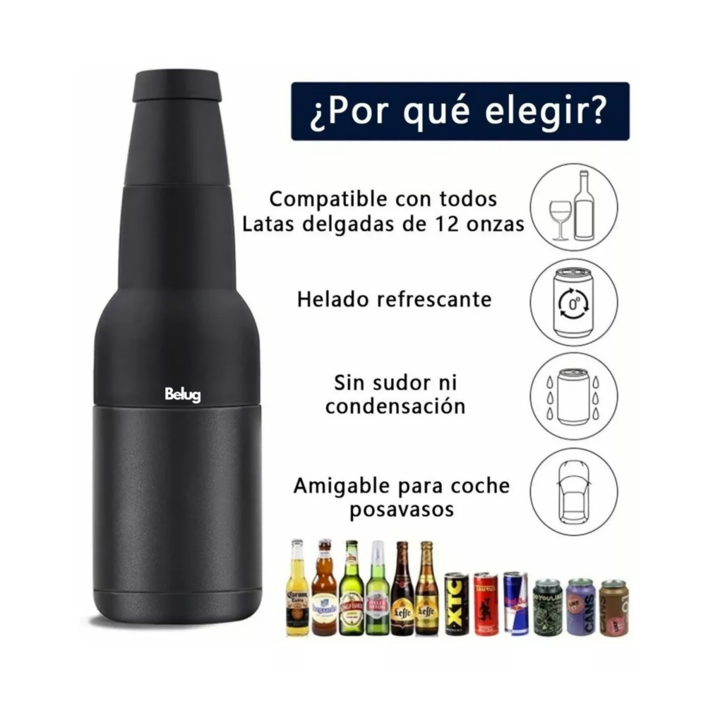 Foto 4 pulgar | Botellero Enfriador De Cerveza De Acero Inoxidable, Belug Negro