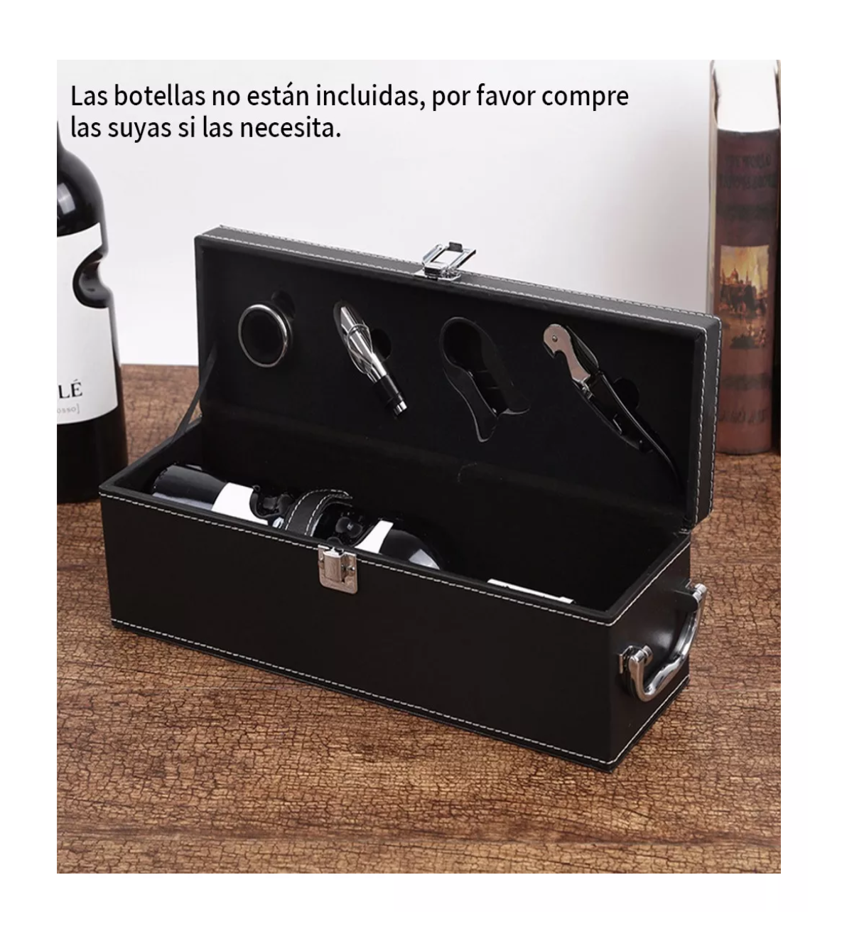 Foto 6 pulgar | Caja De Regalo Lab.g Para Un Vino Tinto Con Utensilios De Vino Negro