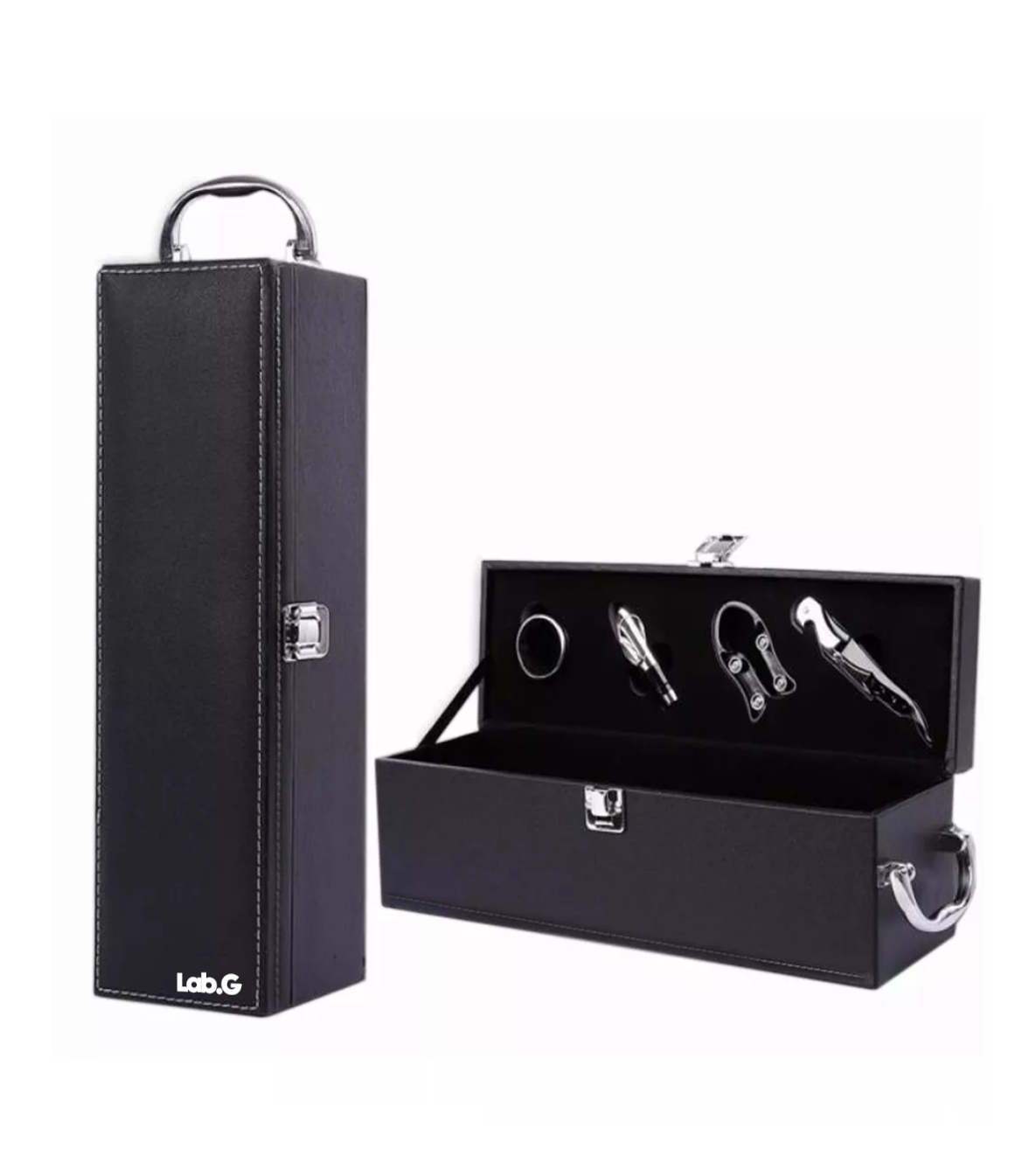 Foto 7 pulgar | Caja De Regalo Lab.g Para Un Vino Tinto Con Utensilios De Vino Negro
