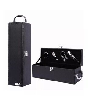 Foto 6 | Caja De Regalo Lab.g Para Un Vino Tinto Con Utensilios De Vino Negro