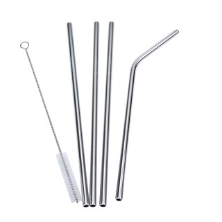 Foto 1 | Juego De Bombillas De Acero Inoxidable Y Cepillo Para Bebidas (4 Bombillas) - Venta Internacional.