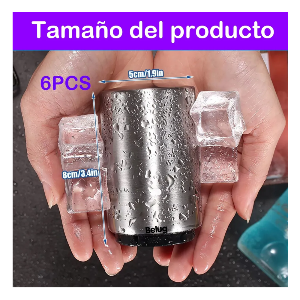 Foto 4 pulgar | 6 Piezas De Acero Inoxidable Magnético Push Beer Opener Belug,  Plata