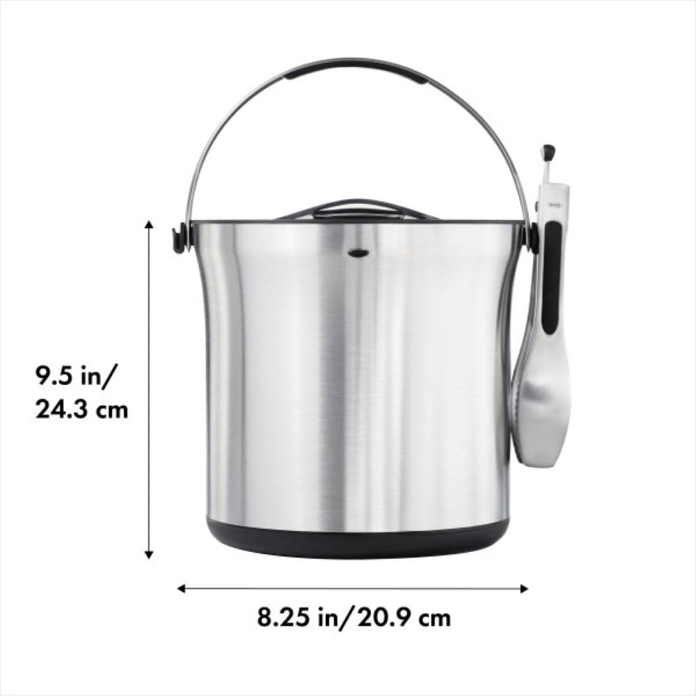 Foto 7 | Juego De Cubos De Hielo Oxo De Acero Inoxidable Cepillado Con Pinzas De 4 Litros - Venta Internacional.
