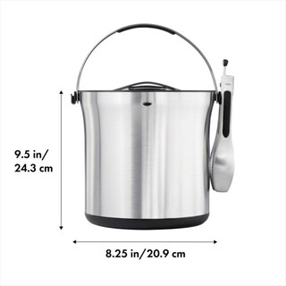 Foto 7 | Juego De Cubos De Hielo Oxo De Acero Inoxidable Cepillado Con Pinzas De 4 Litros - Venta Internacional.