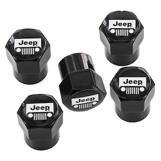 Foto 1 | Fundas Para Tapones De Válvulas Con El Logotipo De Jeep, Acabado Negro, Paquete De 5 - Venta Internacional.