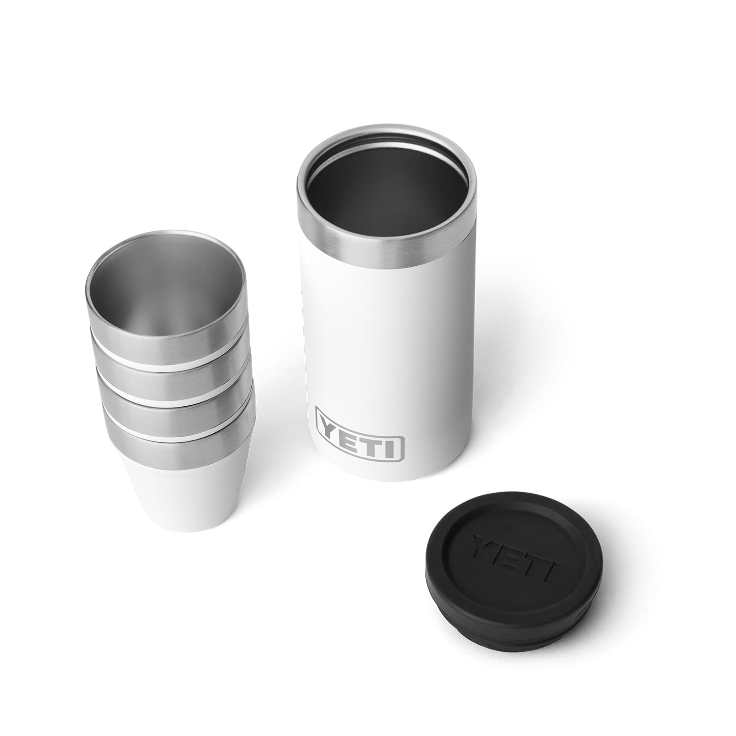 Foto 1 | Set De 4 Vasos De Chupito Yeti Con Funda De Transporte, 50 Ml, Color Blanco - Venta Internacional.