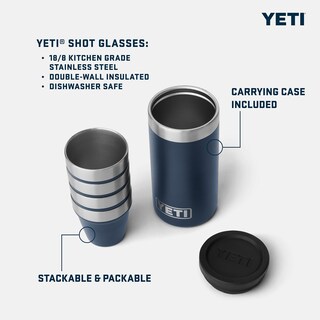 Foto 2 | Set De 4 Vasos De Chupito Yeti Con Funda De Transporte, 50 Ml, Color Blanco - Venta Internacional.