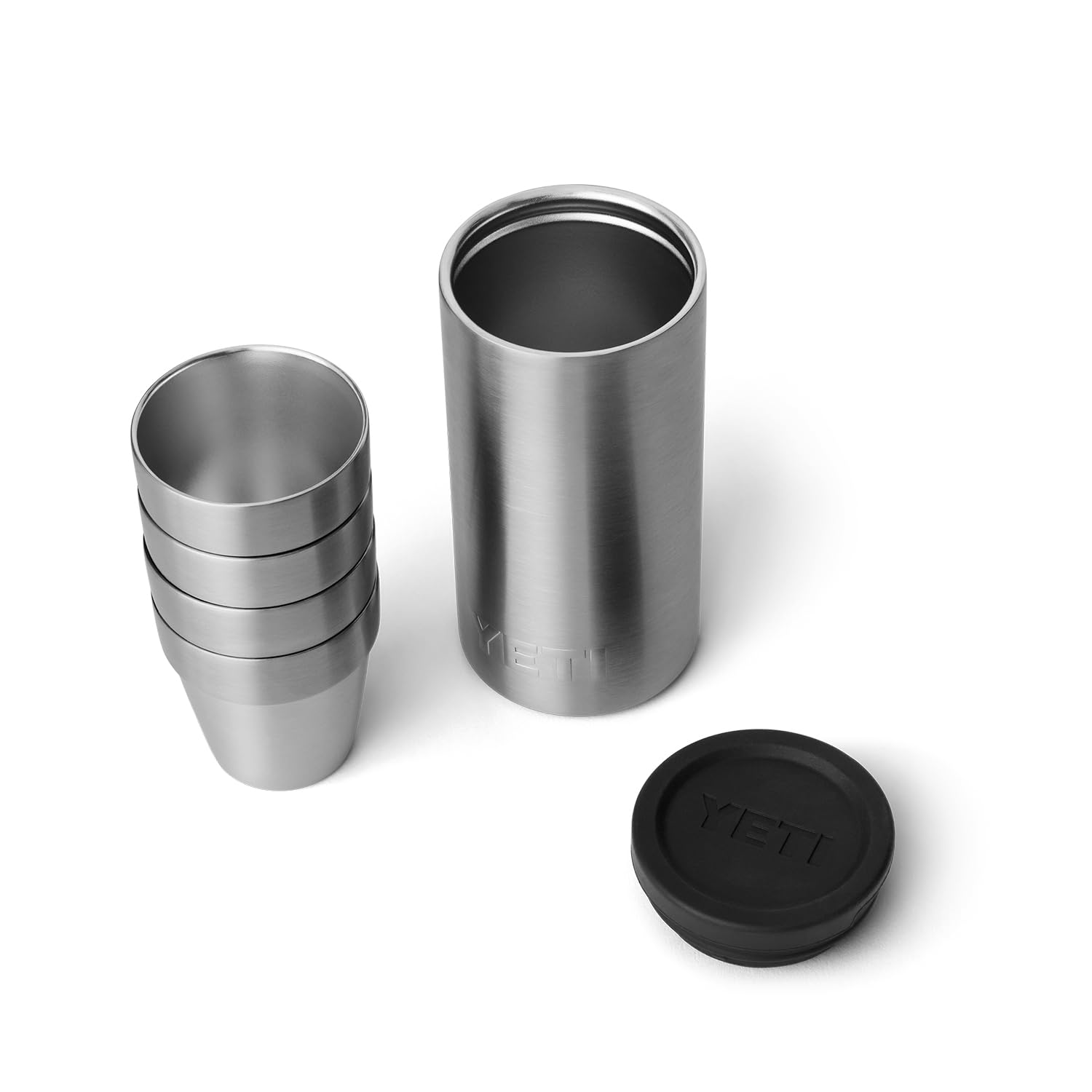 Foto 2 pulgar | Set De 4 Vasos De Chupito Yeti De Acero Inoxidable, 50 Ml, Con Funda - Venta Internacional.