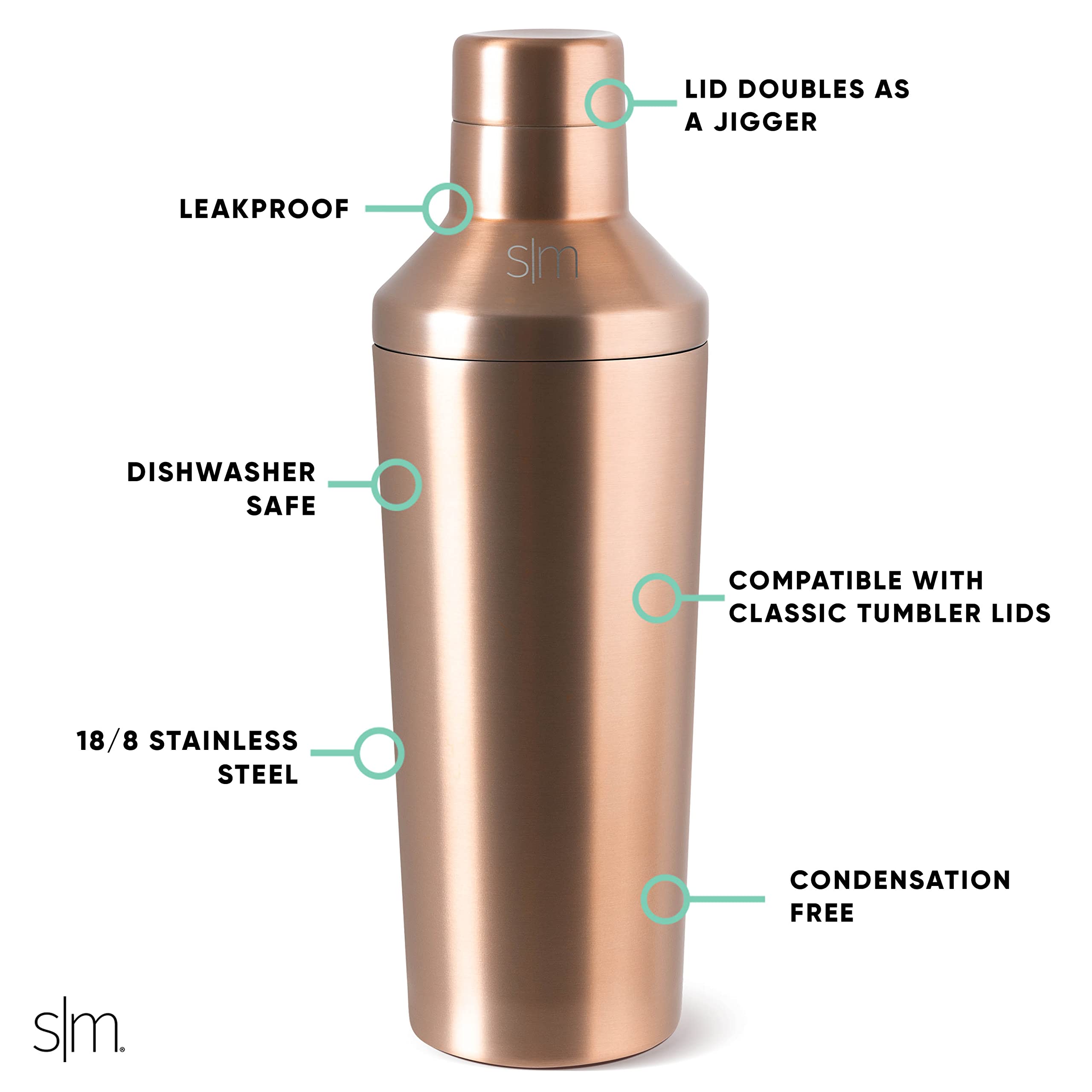 Foto 2 | Set De Coctelera Simple Modern Boston De Acero Inoxidable, 600 Ml - Venta Internacional.