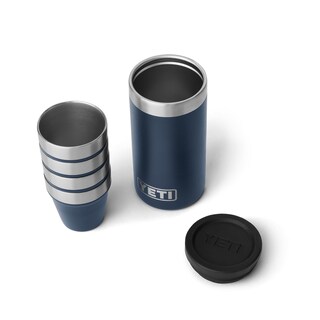 Foto 1 | Set De 4 Vasos De Chupito Yeti Con Funda De Transporte, Color Azul Marino, 50 Ml - Venta Internacional.