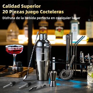 Foto 3 | 750ml Kit De Cocteleria 20 Piezas Cocktail Lab.g Negro