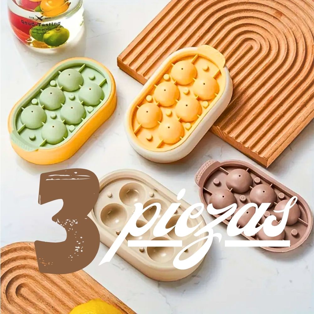 Foto 7 | 3 Piezas De Silicona Bandeja Total 18 Bolitas De Hielo Verano Flexible Cocina Bloque De Hielo Helado Molde Herramienta