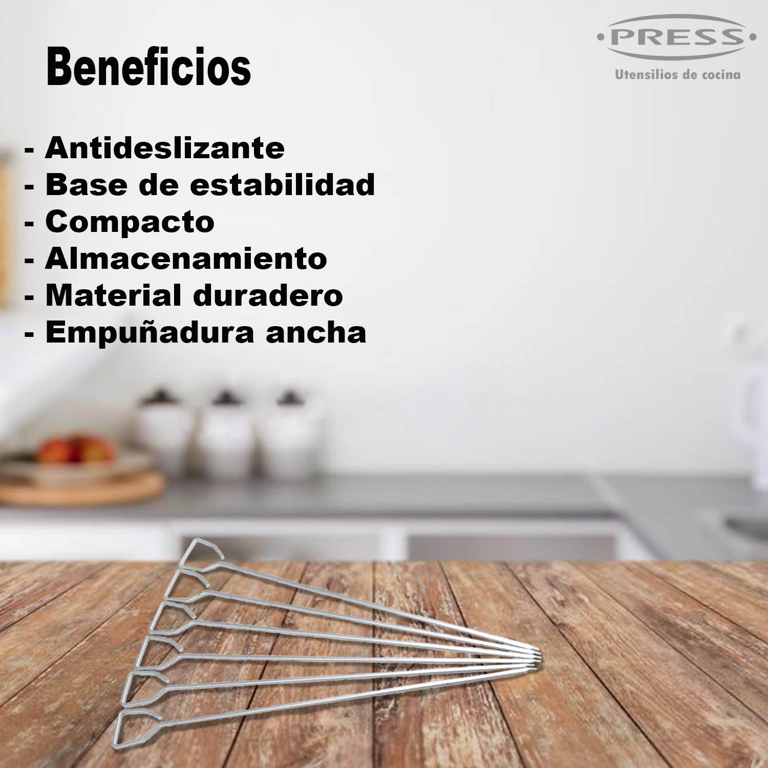 Foto 2 | Pinchos para Brochetas Press color Gris 30 cm 6 Piezas