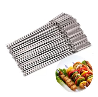 Foto 1 | Set De 20 Brochetas De Acero Inoxidable Reutilizables Para Carne