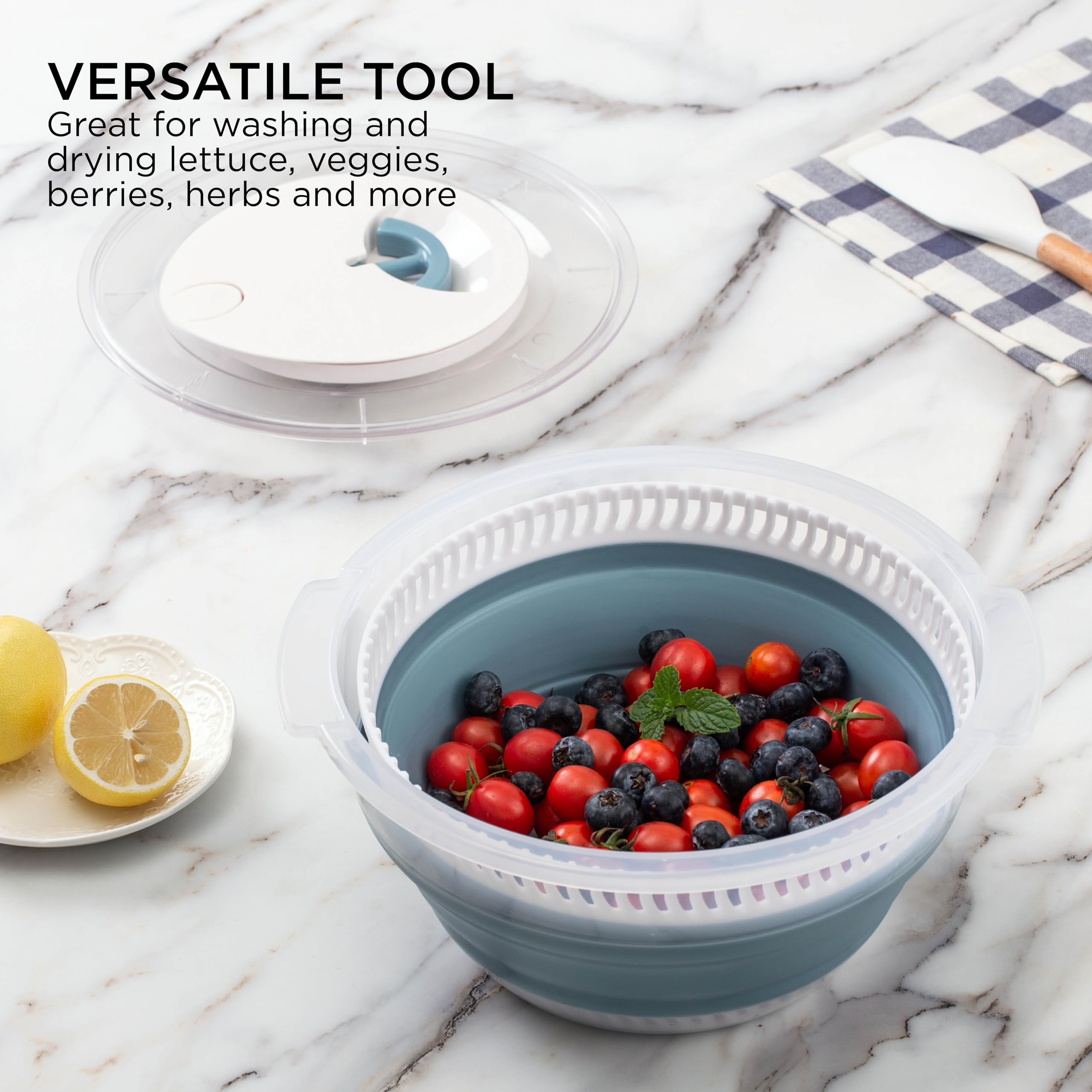 Foto 5 | Centrifugadora Para Ensaladas Cook With Color, Plegable, 4 L, Color Azul - Venta Internacional.