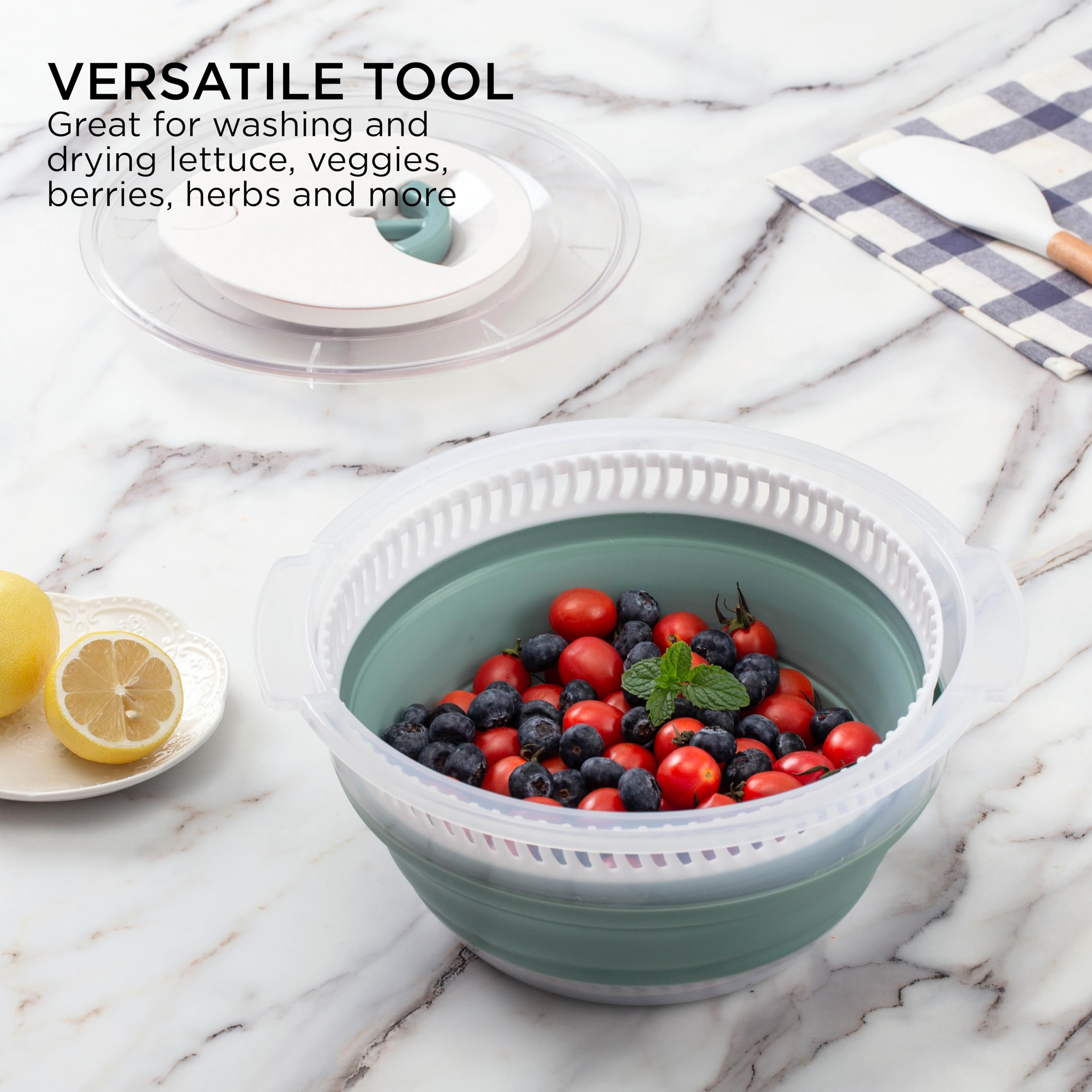 Foto 6 pulgar | Centrifugadora para Ensaladas Cook with Color Plegable 4 L con Colador de Salvia - Venta Internacional