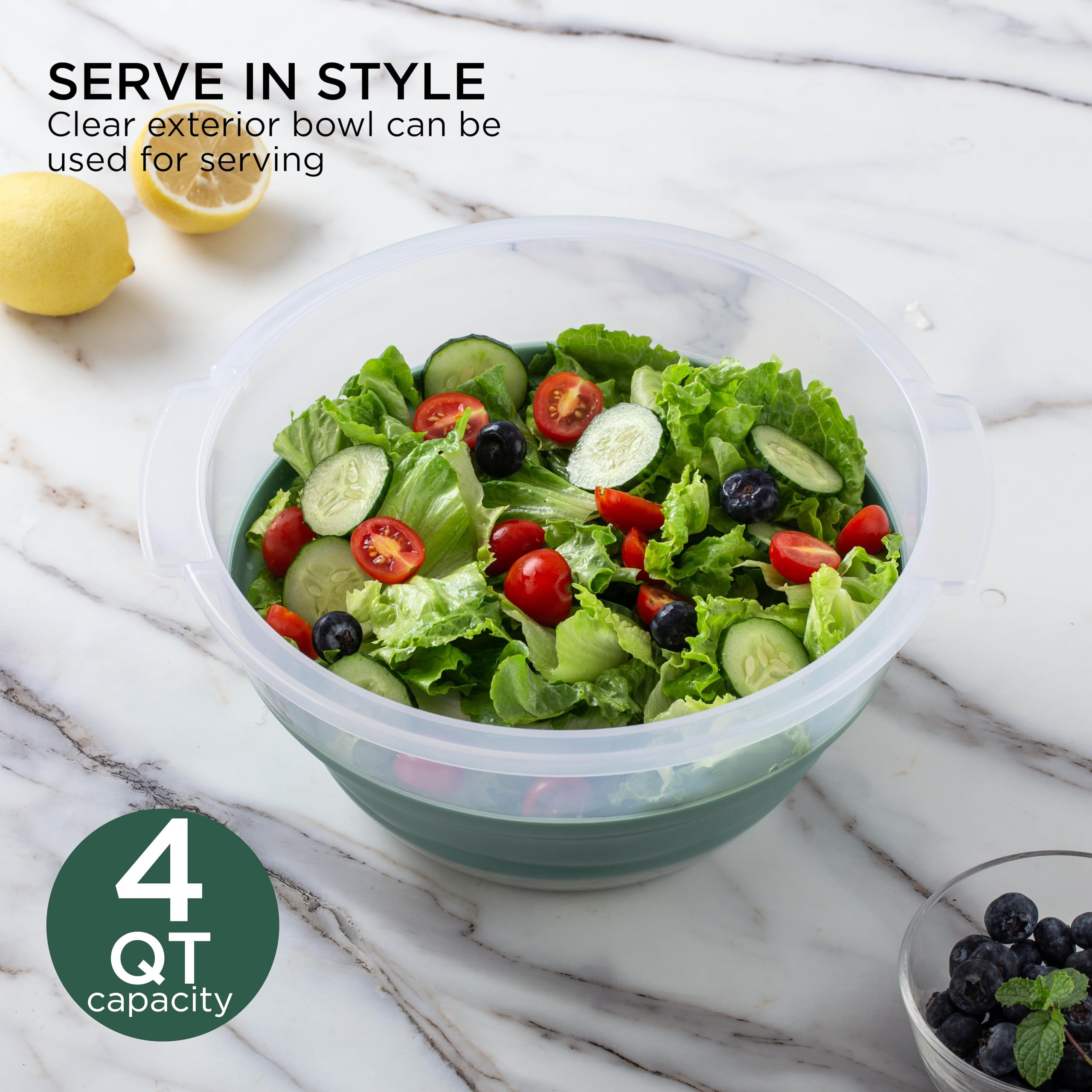 Foto 7 pulgar | Centrifugadora para Ensaladas Cook with Color Plegable 4 L con Colador de Salvia - Venta Internacional