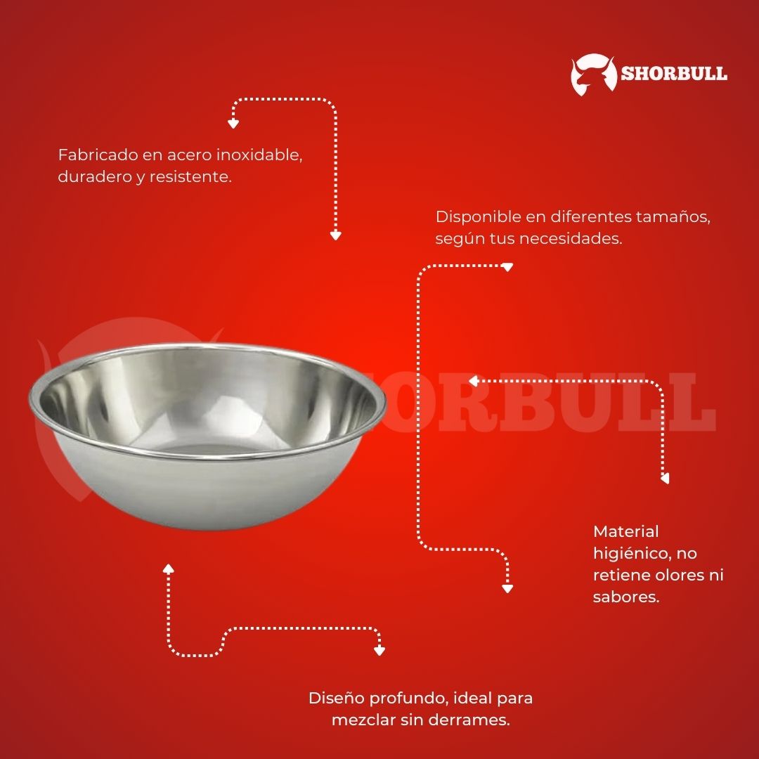 Foto 7 pulgar | Kit 6 Bowls Shorbull 14 16 18 20 22 24 Acero Inoxidable