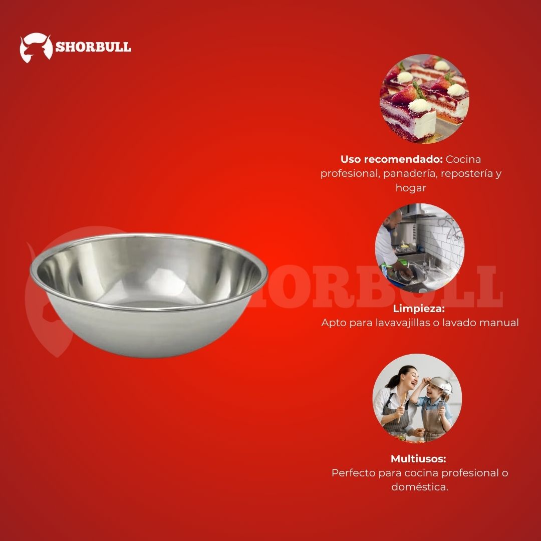 Foto 8 pulgar | Kit 6 Bowls Shorbull 14 16 18 20 22 24 Acero Inoxidable