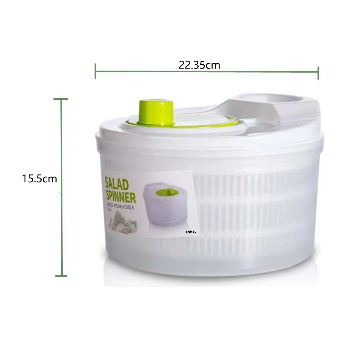 Foto 4 | Centrifugador De Verduras | Secador De Lechuga Para Cocina Lab.g Blanco Verde
