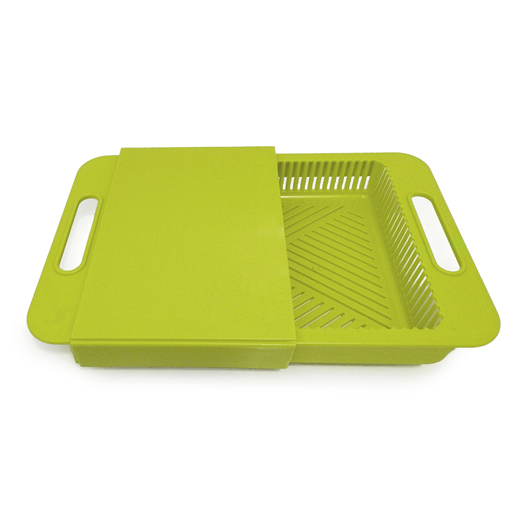 Tabla para Cortar Aquila TE7845 con Colador Chopping Board color Verde