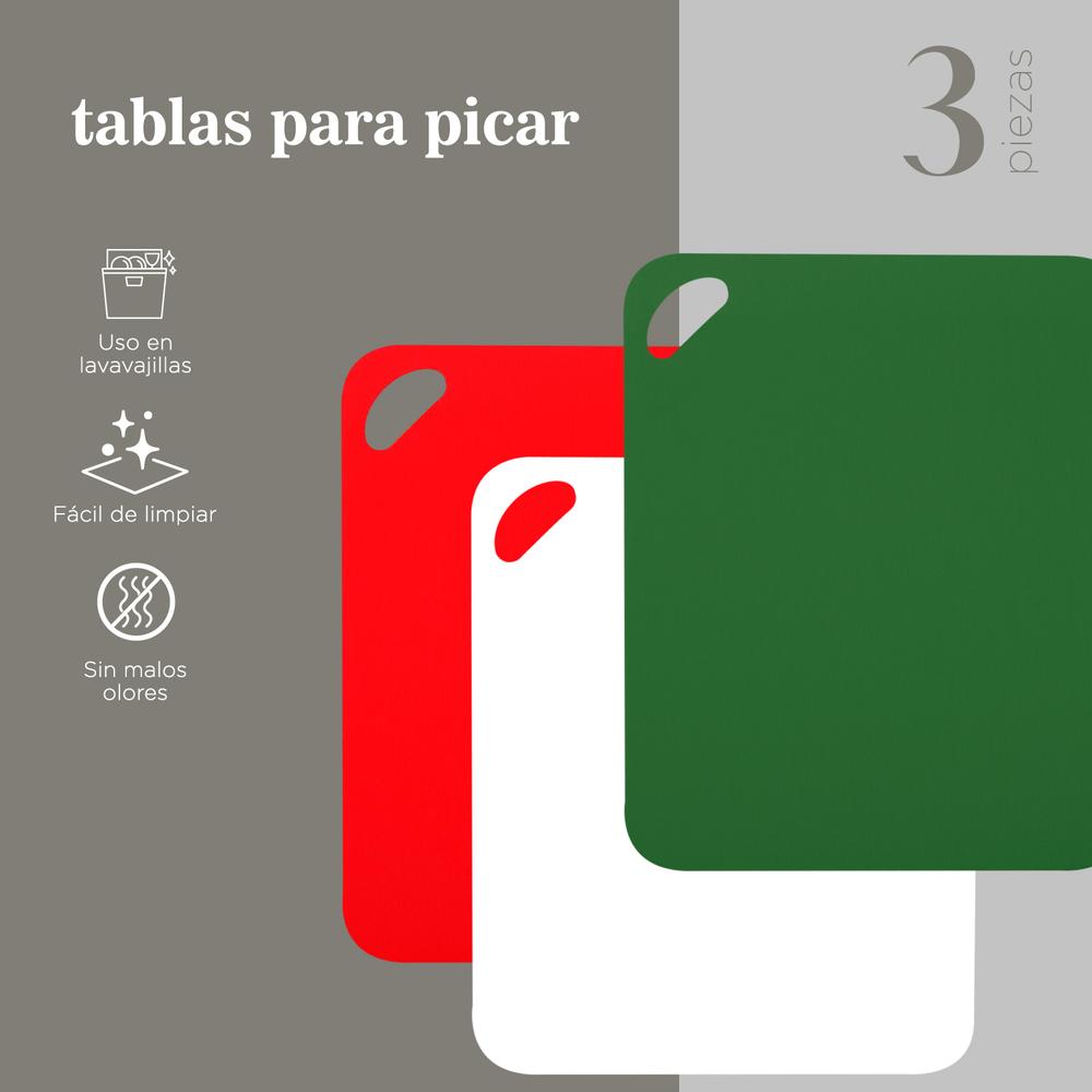 Foto 4 pulgar | Tablas para Picar ColorHome de Plástico 3 Piezas