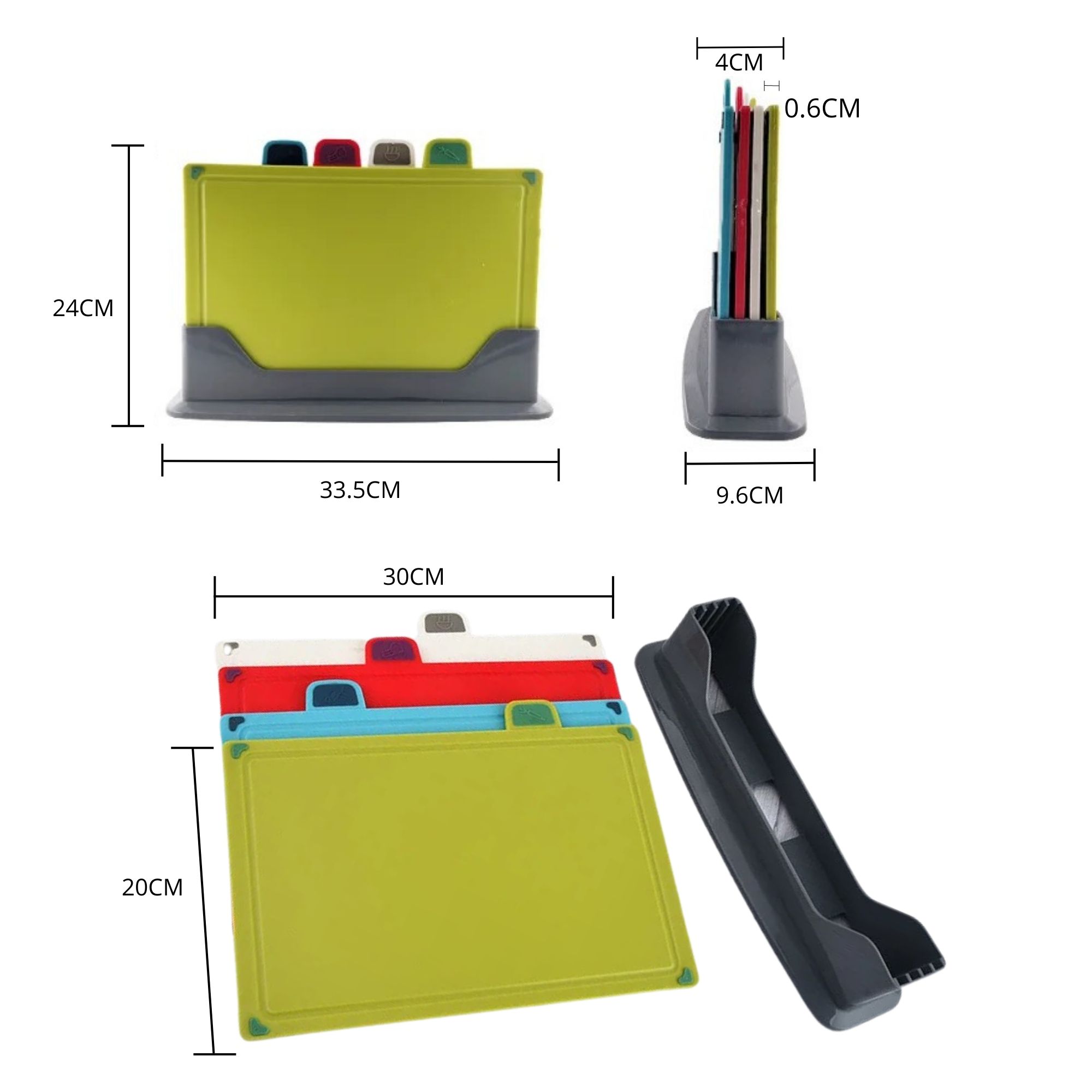 Foto 9 pulgar | Tablas para Picar Ecomlab Multicolor 4 Piezas + Base para Almacenamiento