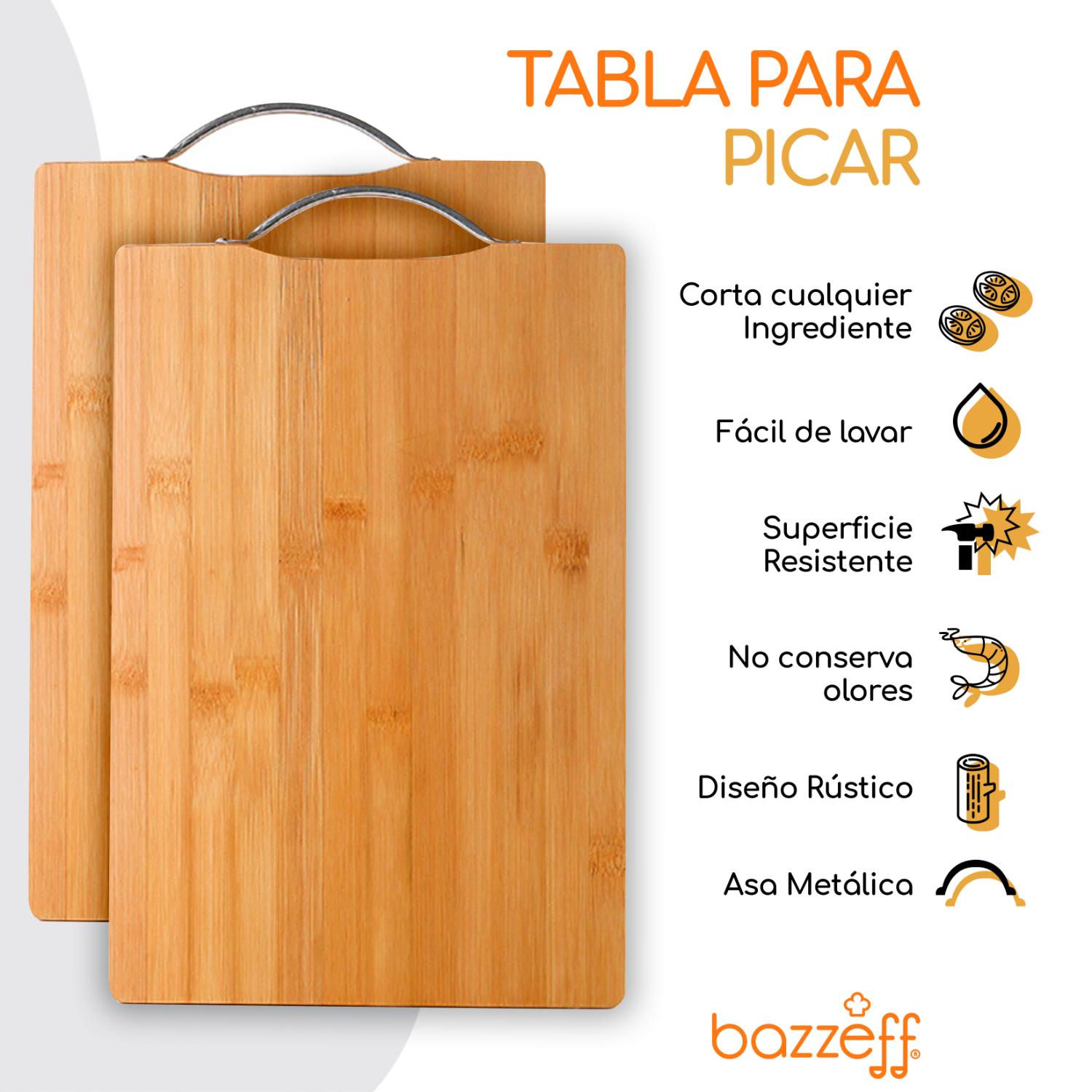 Foto 3 pulgar | Set De 2 Tablas De Madera Para Picar Bazzeff