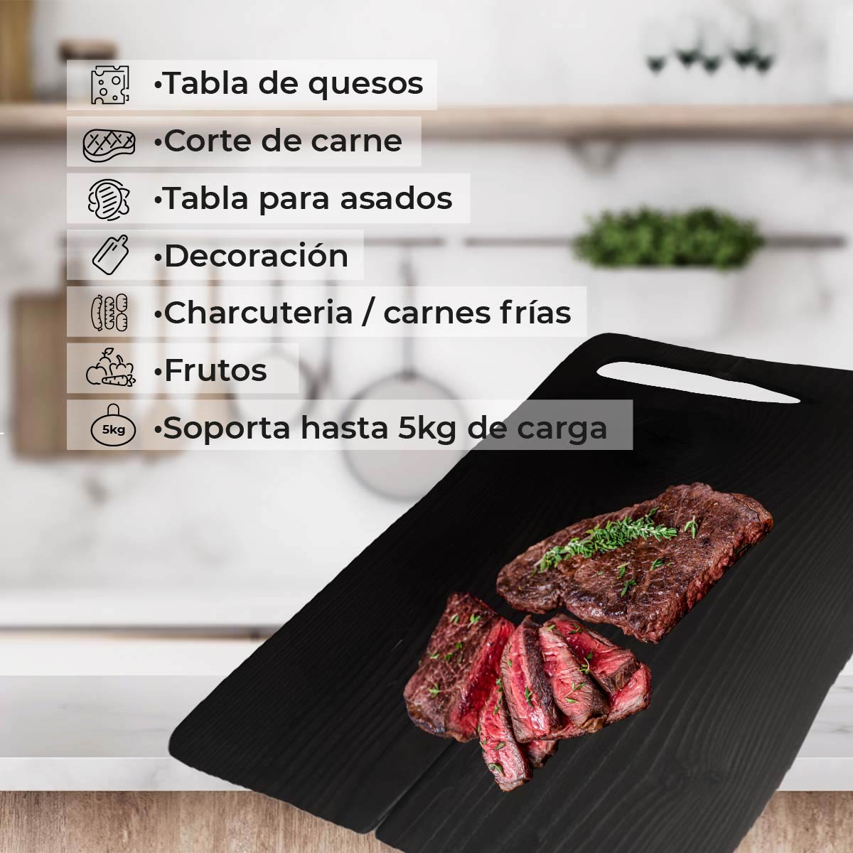 Foto 4 | Tabla Para Picar De Madera Pino, Corte De Carne Quesos Charcutería Y Decoracion Hecho A Mano Live V: 54 X 28 X 2.5