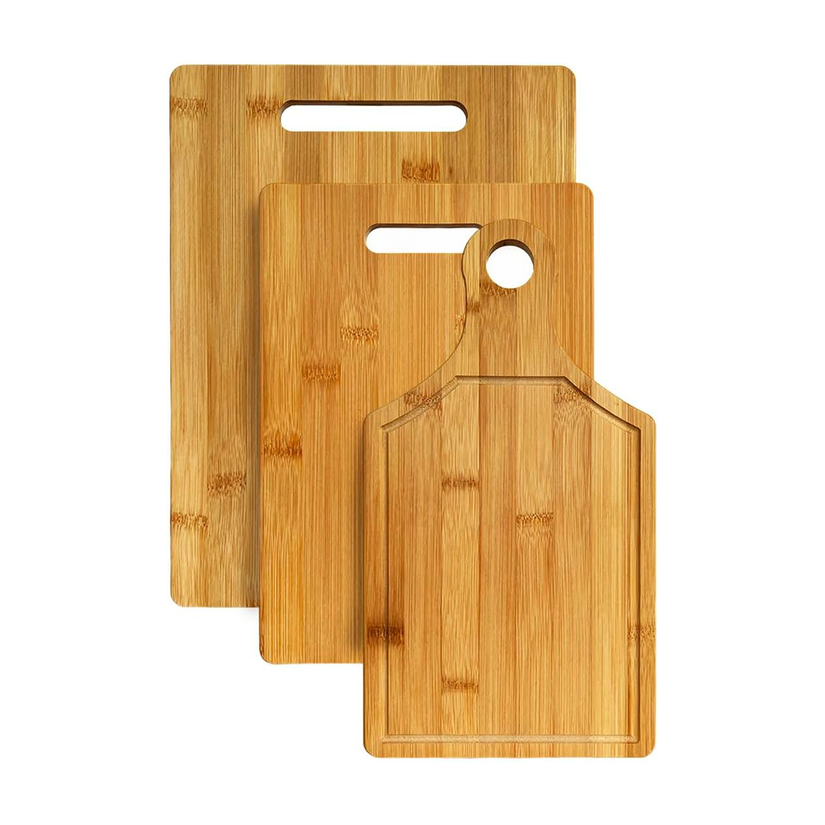 Set De 3 Tablas De Madera De Bambu Para Picar Alimentos