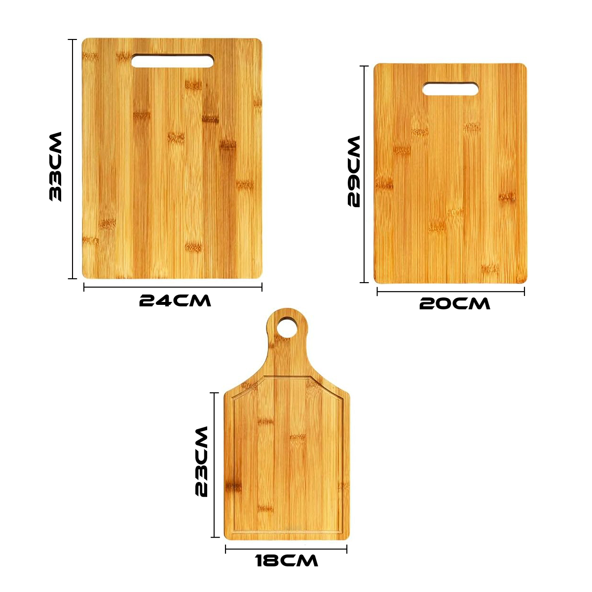 Foto 3 pulgar | Set De 3 Tablas De Madera De Bambu Para Picar Alimentos